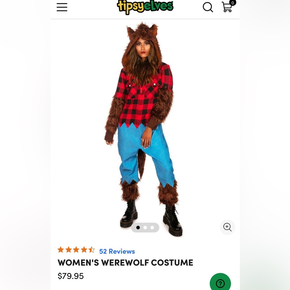 Women’s werewolf costume (Tipsy elves)